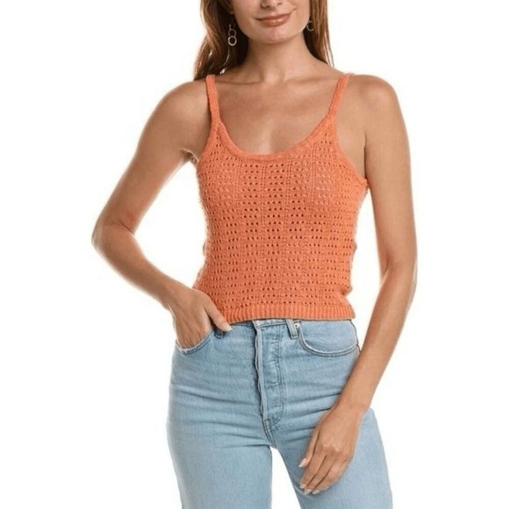Madewell Orange Knit Tank Top